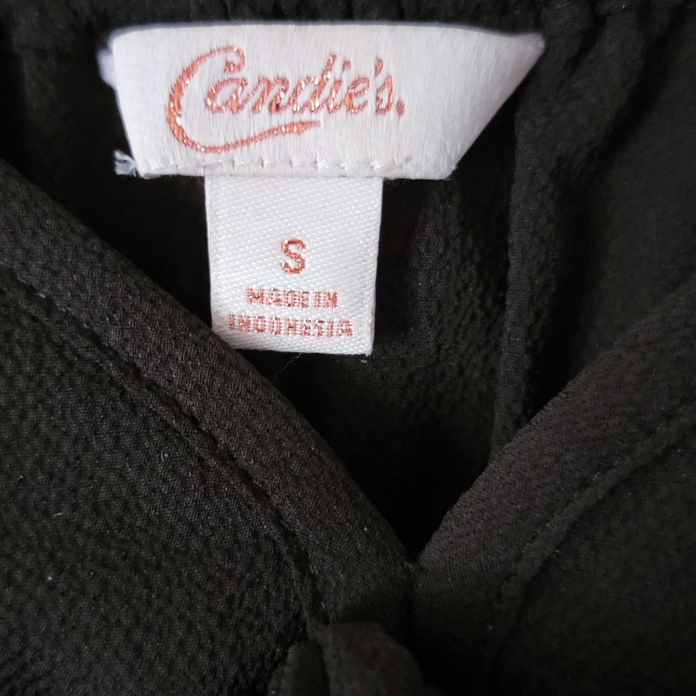 Candie's Elegant Black Top with Bow Accent Size Small - Picture 3 of 4